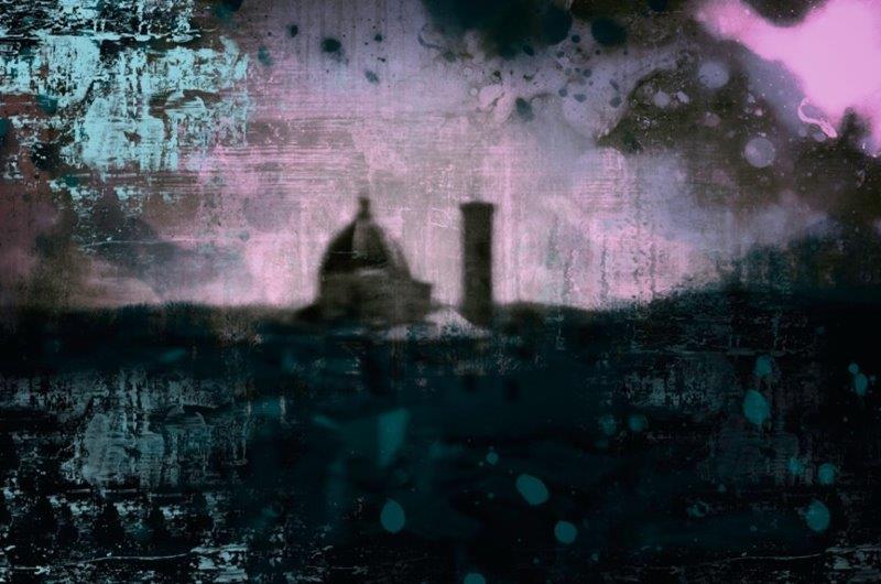 Reminiszenz Italien Florenz Duomo 01 - Digitale Malerei, Lochbildfotografie, Acryl, Lack auf Leinwand - 2025 - 40 x 60 cm  Reminiszenz Italien Florenz Duomo 01 - Digitale Malerei, Lochbildfotografie, Acryl, Lack auf Leinwand - 2025 - 40 x 60 cm